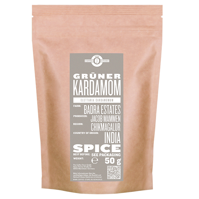 Eine Tüte Kardamom von The Coffee Store.